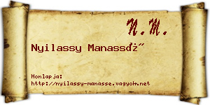 Nyilassy Manassé névjegykártya
